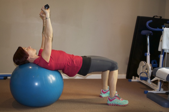 Supine Ball Bridge Performed by Vancouver Chiropractor